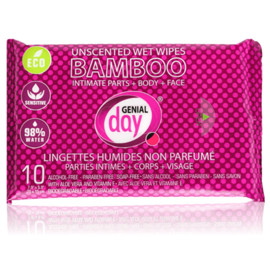 Natural Unscented Bamboo Wipes (10 per pack)