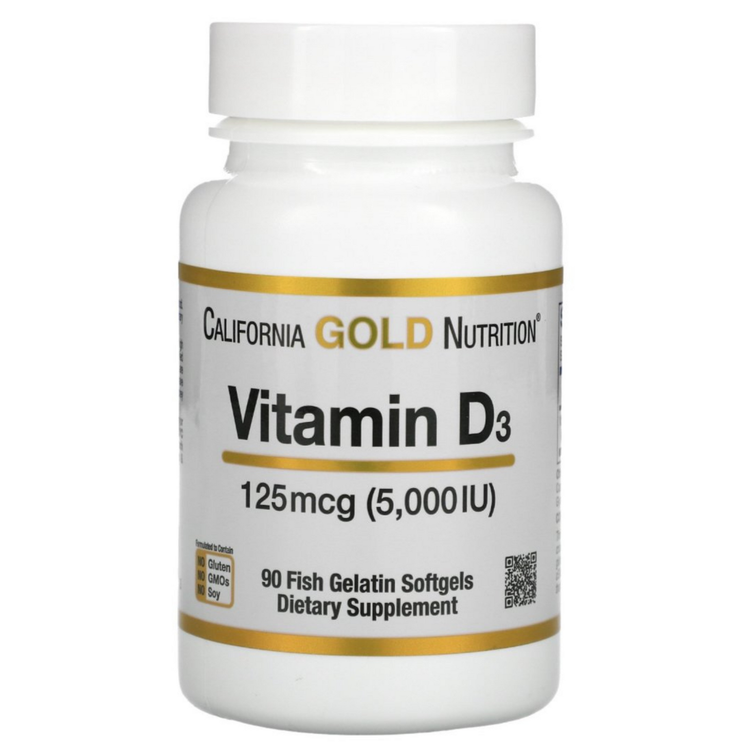 Vitamin D-3, 125 mcg (5,000 IU), 90 Softgels